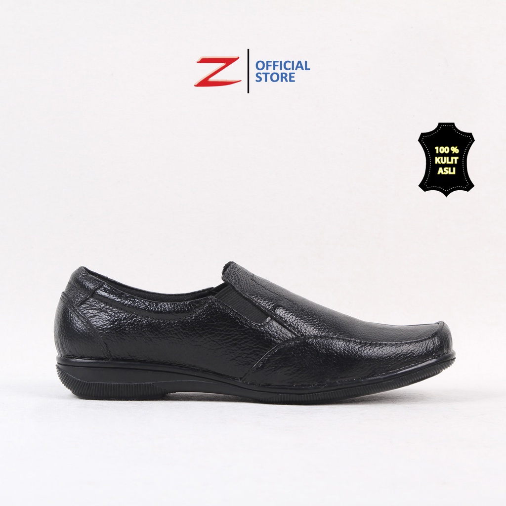 Zeintin - Sepatu Pantofel Wanita Bahan Kulit Sapi Asli Sepatu Kantor Wanita Hitam Mengkilap Original Zeintin BJ