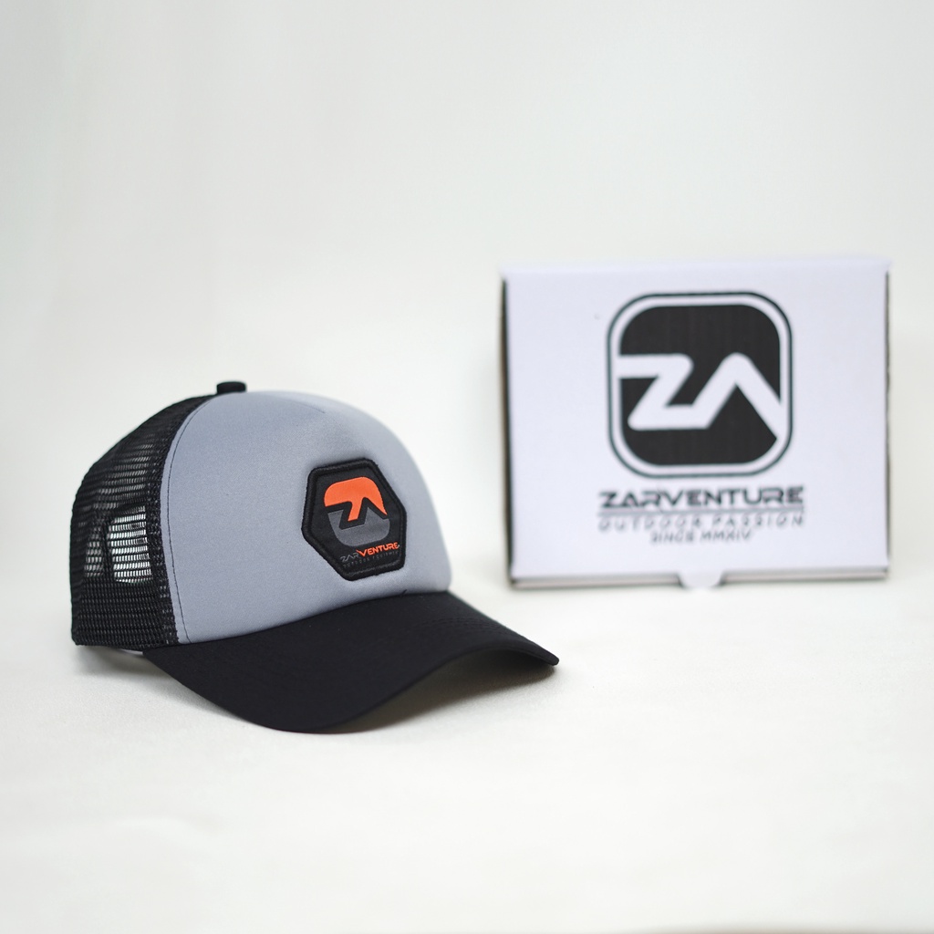 TOPI Trucker Jaring Busa Zarventure Abu Hitam 84