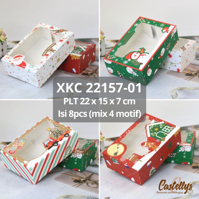 

{{{{{{] 8pcs Kotak Box XKC 221575-01 Kue Cookies Nastar Hadiah Natal Christmas