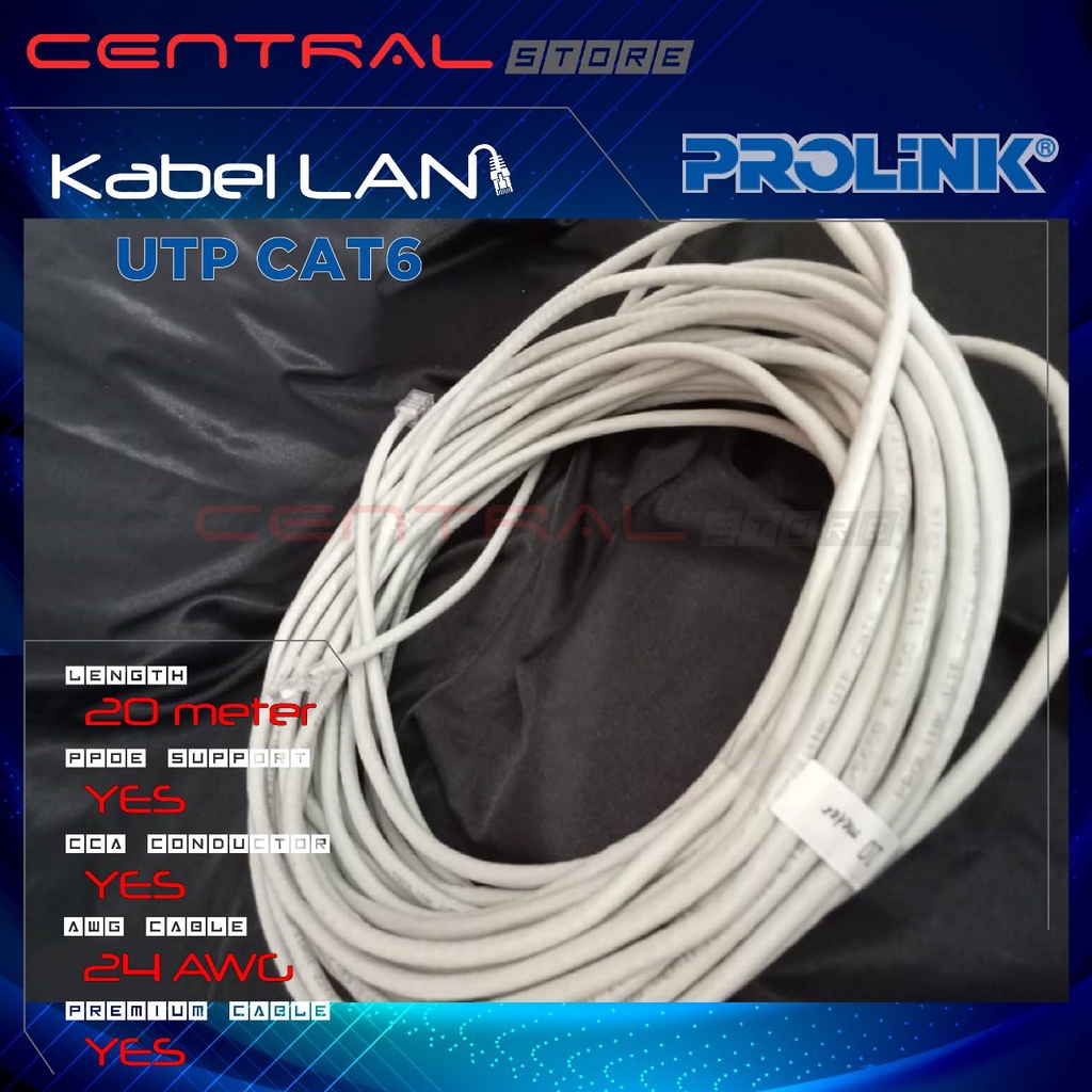 Kabel UTP LAN Cat6 Outdoor PROLINK Ethernet 20M 25M Network Gigabit