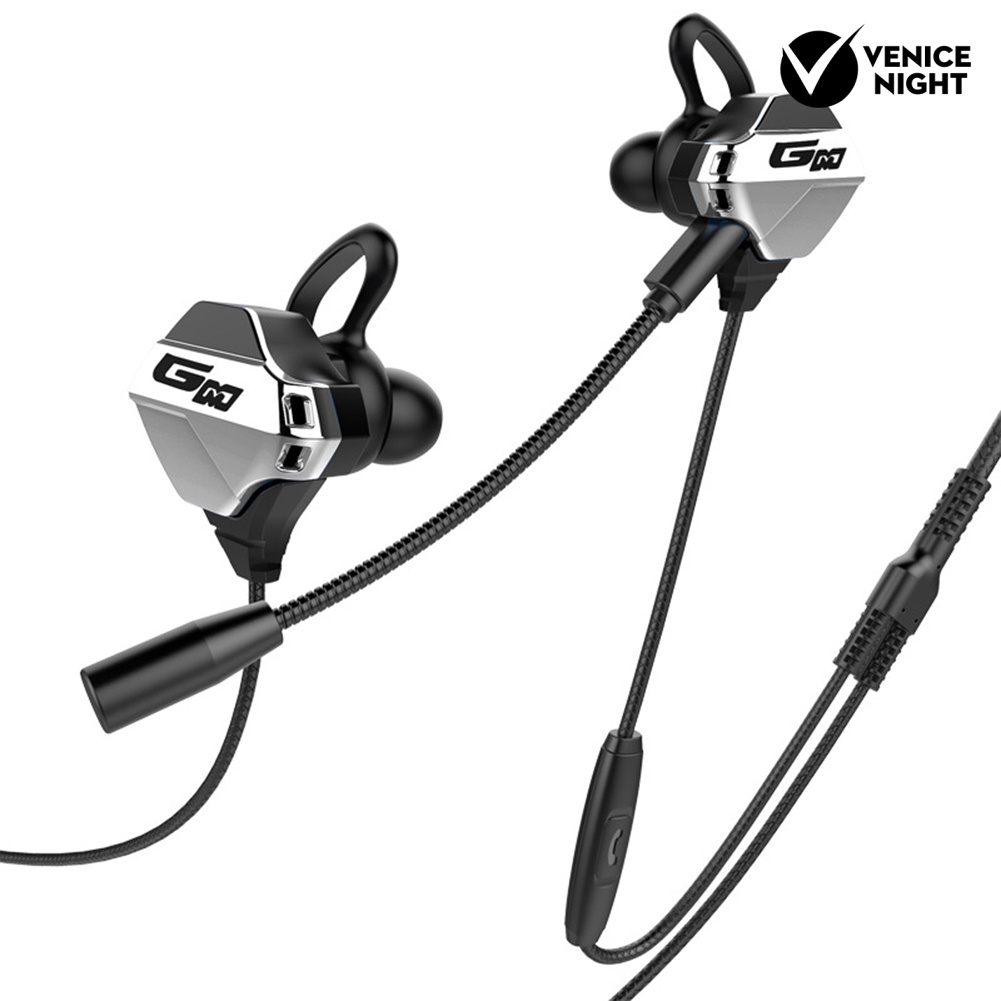 (VNEP) (Berkabel) 3.5mm Universal In-Ear Earphone Noise Reduction Gaming Headphone dengan Mic