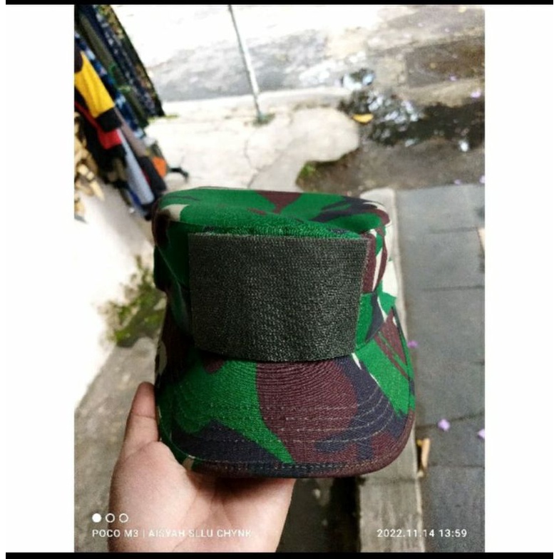 TOPI PET JATAH PEMBAGIAN TNI .TOPI LORENG LAPANGAN