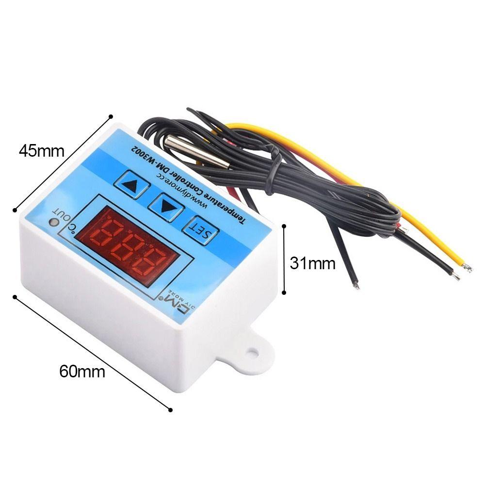 POPULAR Populer Termostat Suhu Digital Thermostat Control Switch Dengan Probe 10A 12V 24V 110V 220V Modul Termostat