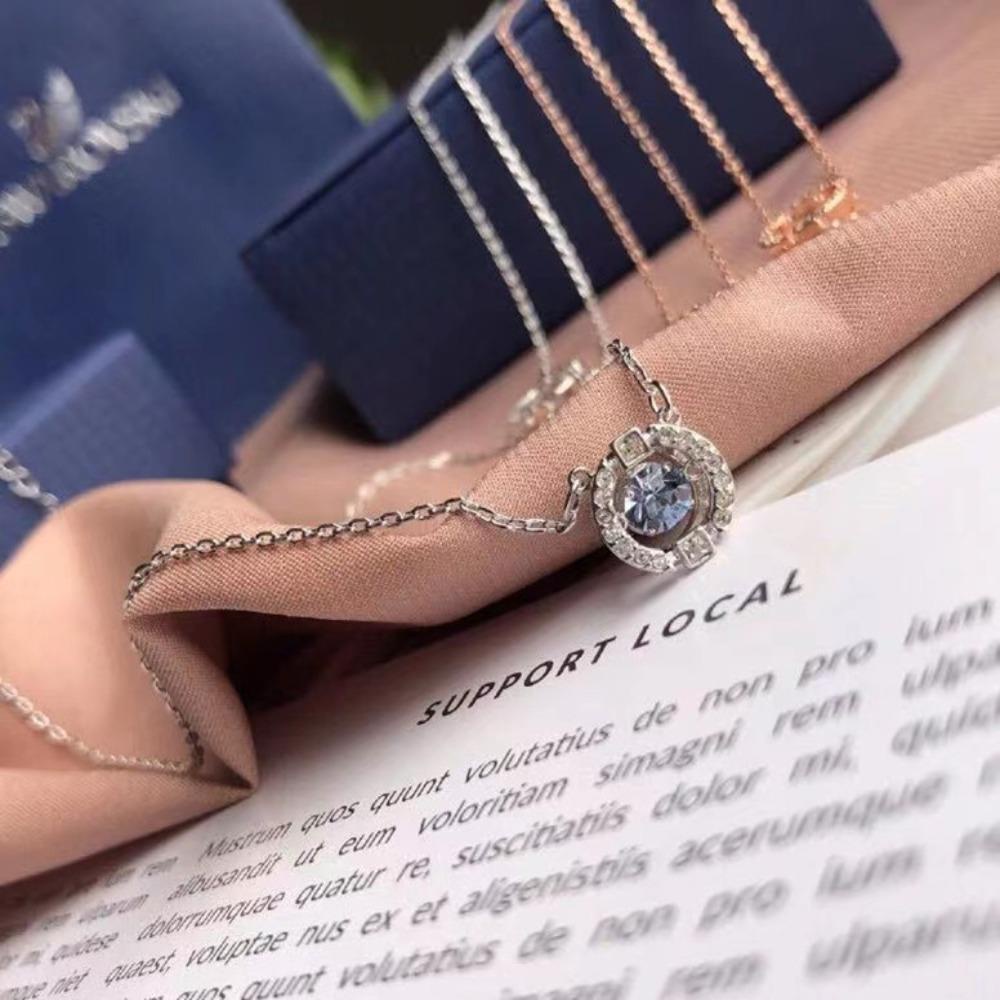 Mxbeauty Wanita Kalung Hadiah Ulang Tahun Shinny Mewah Elegan Perhiasan Fashion Indah Zirkon Liontin