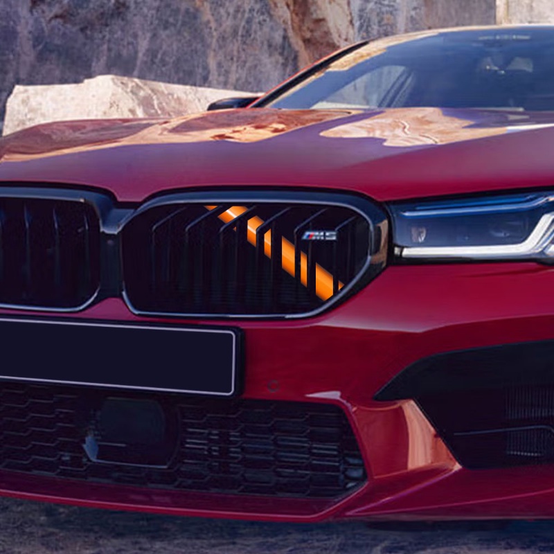 2pcs / Set Strip Pelindung Grill Depan Mobil Bahan ABS Anti Karat