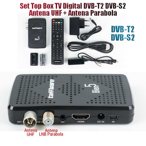 Set Top Box Taffware Bien5 STB TV Digital Satellite 1080P DVB-T2+S2 TV