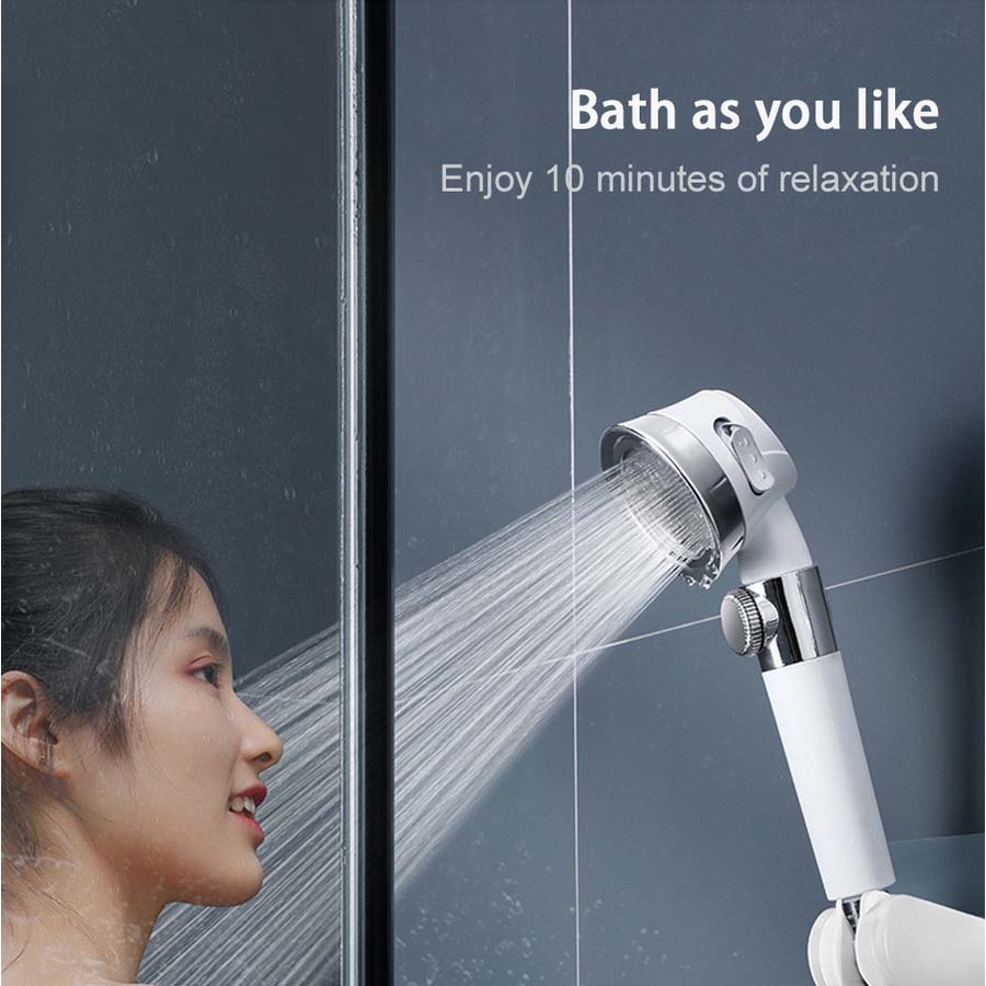 Set Shower Head Water Saving High-Pressure Rainfall Propeller ABS Jet Shower Head  Toilet Bathroom Accessories