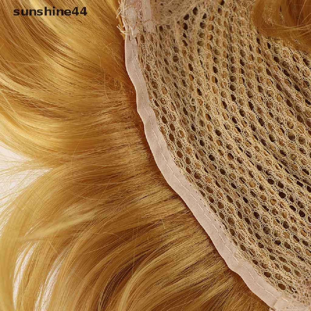 Sunshine Wig / Rambut Palsu Anime Naruto Uzumaki Panjang 30cm / 11.8 &quot;Warna Kuning Untuk Cosplay