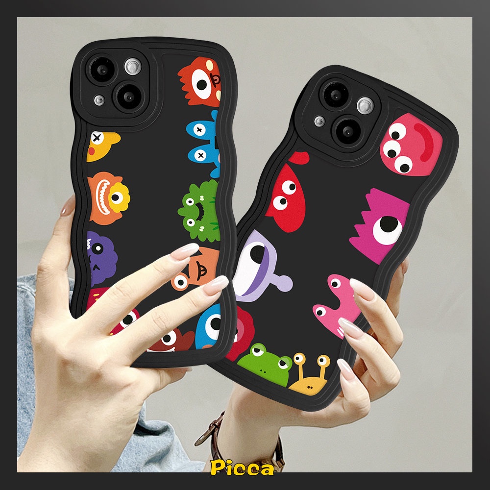 Soft Case Motif Monster Kecil Untuk OPPO A17 A16 A55 A15 A57 A16K A54 A17K A12 A77 A74 A5 A9 A16s A96 A95 A5s A7 A1k A77s A53 A3s A72 A76 Azer 6e 7f 8zer Case Pelindung Earphone Bluetooth Airpod