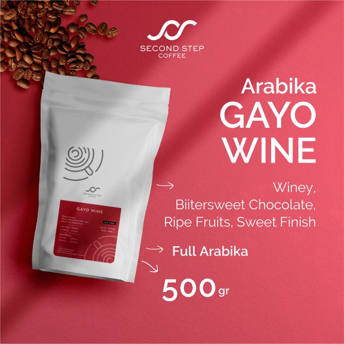 

KOPI ARABIKA GAYO WINE ARABICA SPECIALTY COFFEE BEANS 500GR BIJI BUBUK