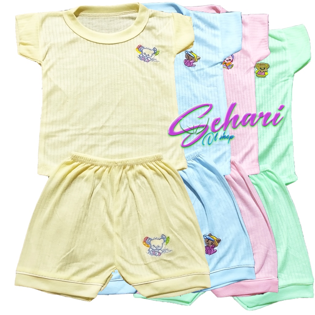 isi 4 stel /pilih baju/celana bayi 0-3 bulan Sehari olshop