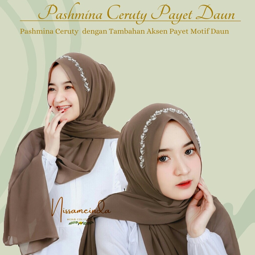 KATALOG 2 JILBAB KERUDUNG PASHMINA PAYET DAUN MUTIARA TIARA HIJAB KONDANGAN WISUDA LAMARAN BANDO