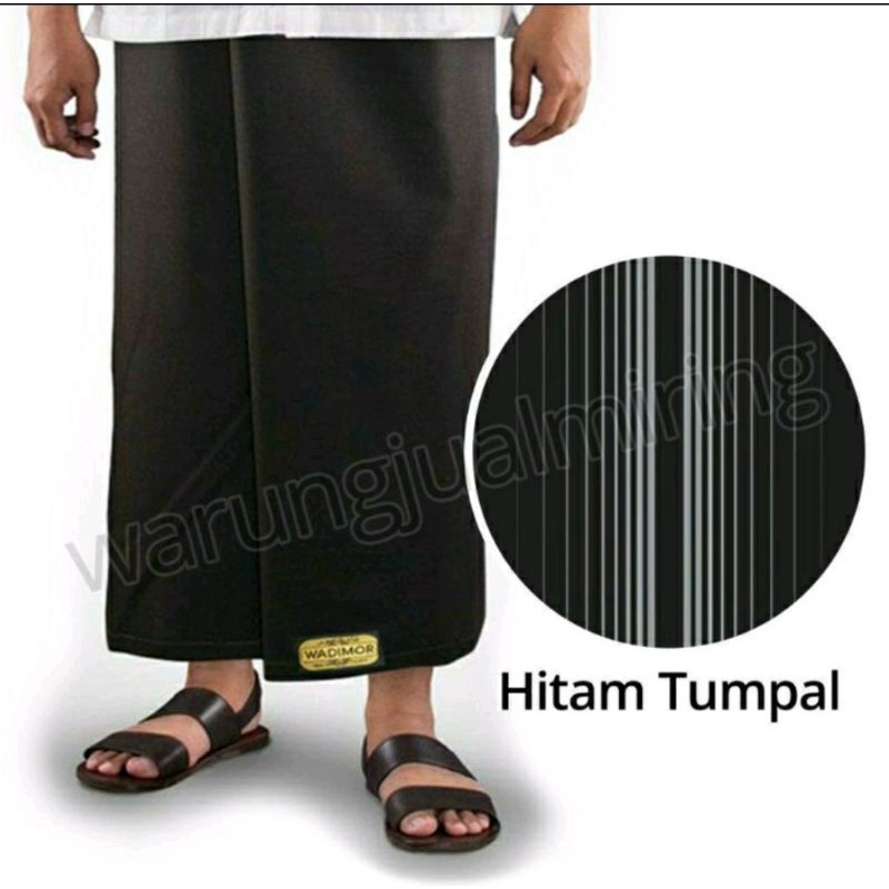 Sarung WADIMOR Hitam Polos Ntpl Tanpa Tumpal Putih Polos Ntpl Hitam Tumpal Putih Tumpal Kain Samping Sholat Santri Putra Katun Tenun Pesantren Santri Dewasa Jumbo Pria Laki