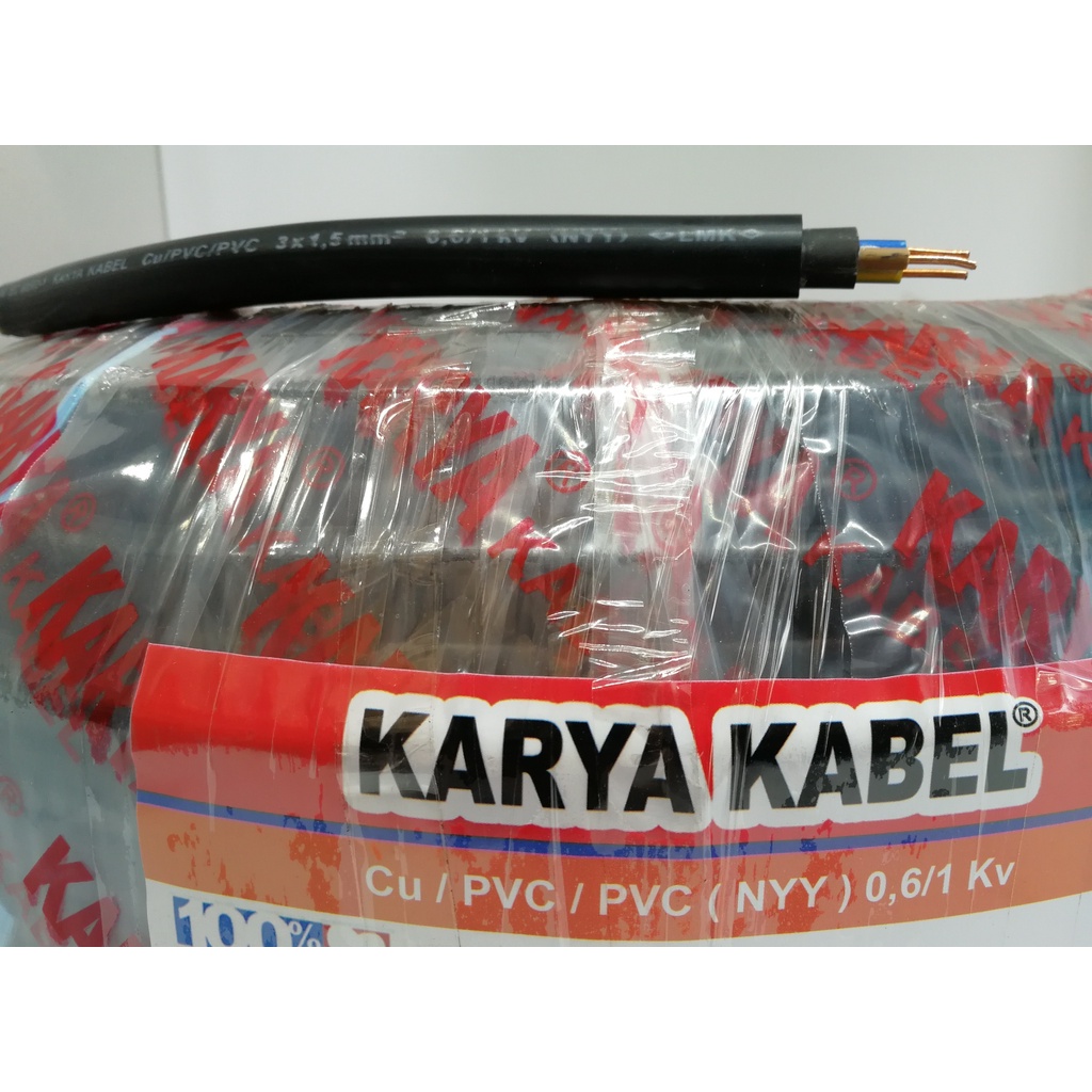 Kabel Listrik Kawat KARYA NYY 3x1,5 3x1.5 50meter (50m)