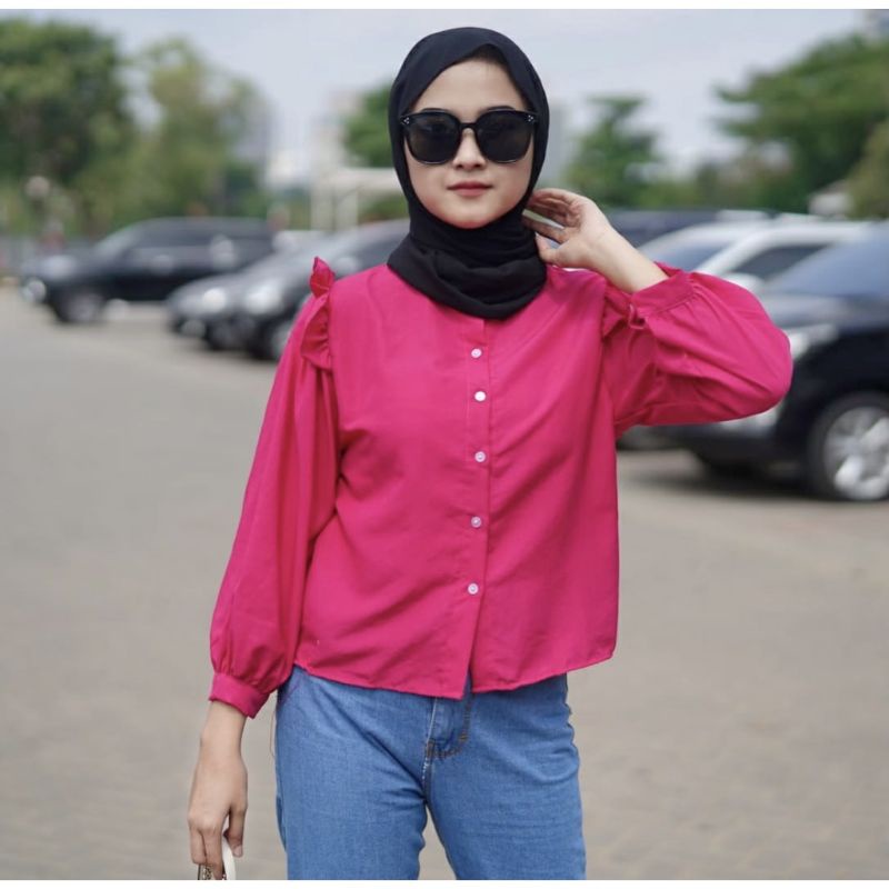 HARA RUFFLE BLOUSE - ATASAN WANITA BLOUSE RUFFLE