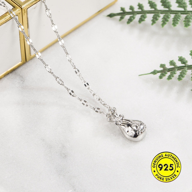 Kalung Rantai Liontin Tas Keberuntungan Vintage Untuk Wanita U1374