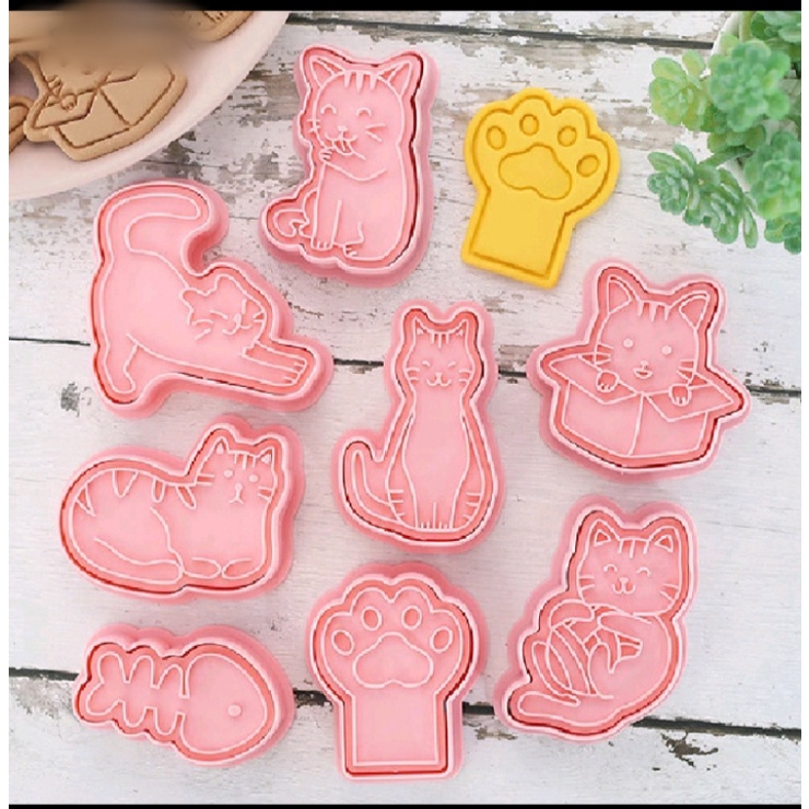 Set Isi 8 Cetakan Kue Kering Biskuit Karakter Lucu Bento Tools Mold For Cookies