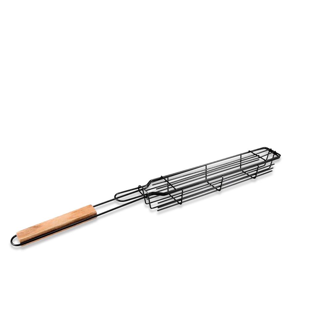 Steel Outdoor Memanggang Keranjang Gagang Sayur BBQ Grill Barbekyu Sayur Daging Metal Camping Piknik Portable Alat