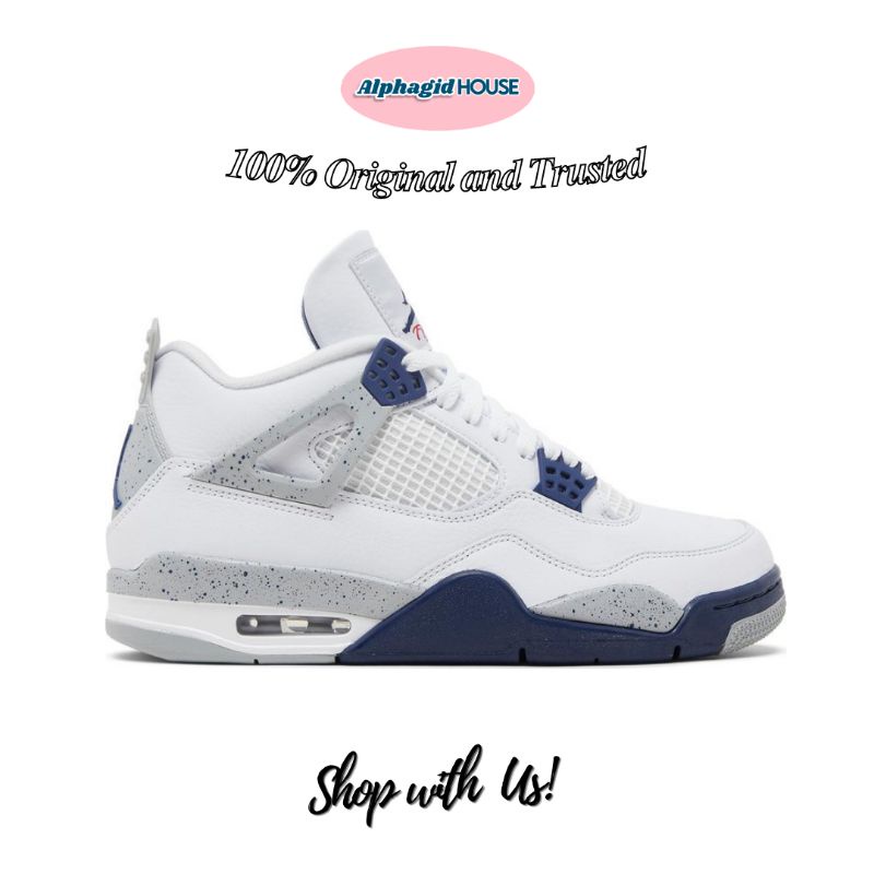Nike Air Jordan 4 Retro Midnight Navy Mens-100% Original Resmi