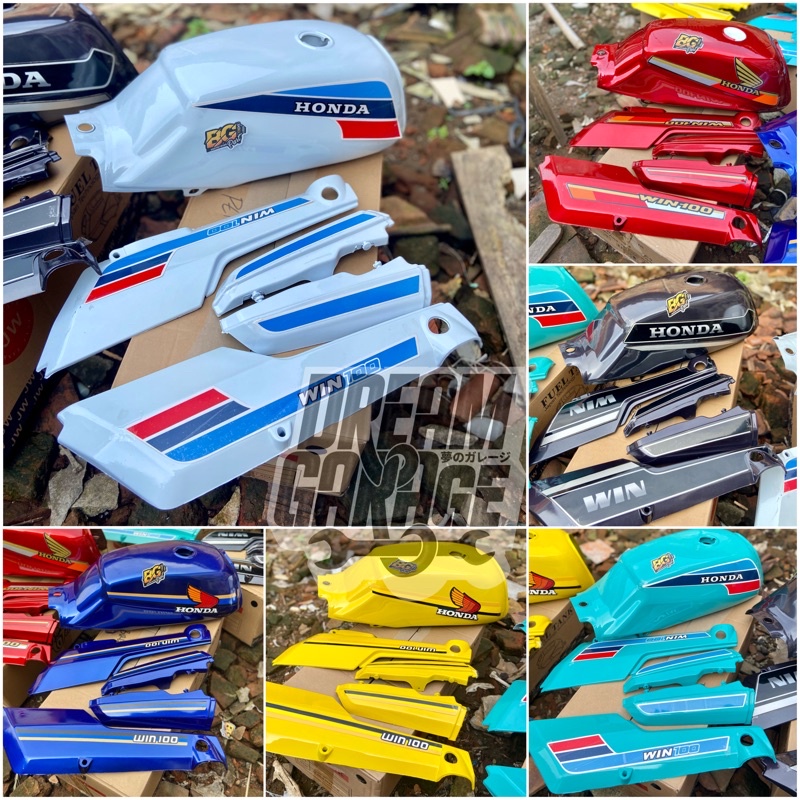 Tangki honda win 100 warna sepaket body win set bok aki win cover body win tempong win striping win