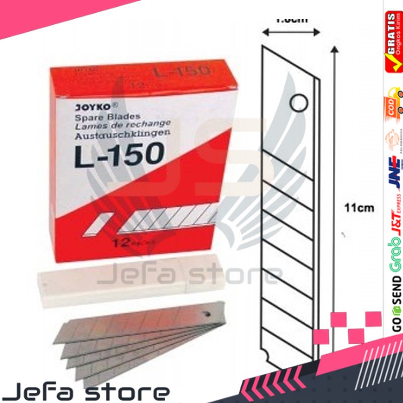 

JS REFILL ISI CUTTER BESAR JOYKO L-150 CUTTER BLADE( 1 TUBE ISI 5 PCS )