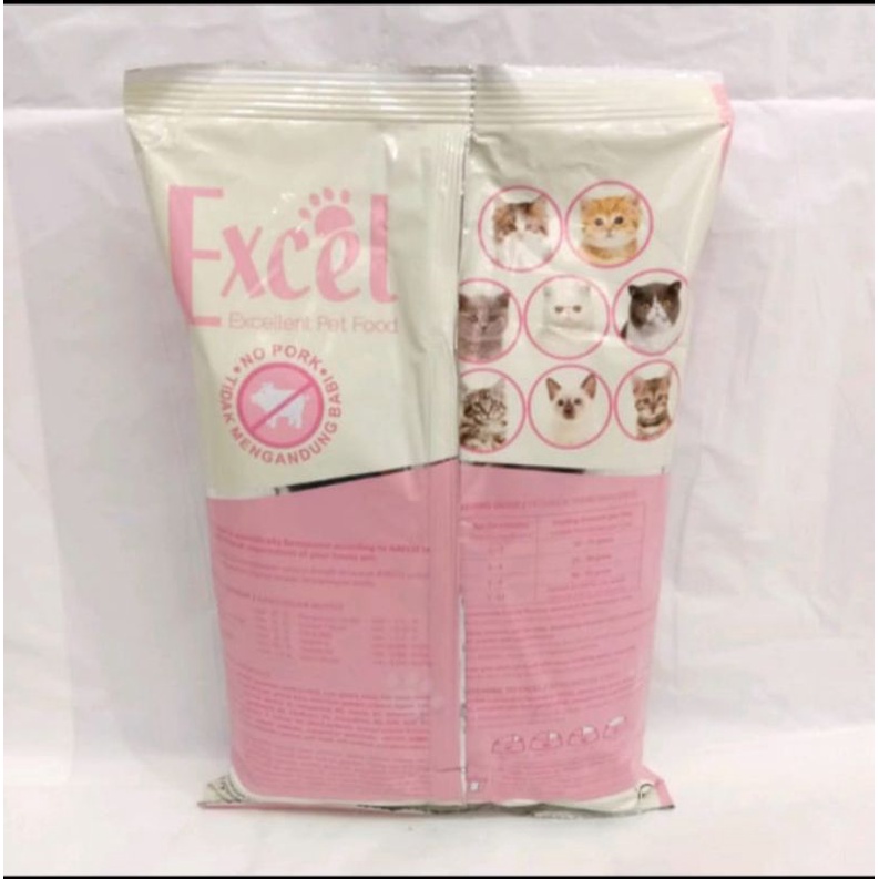 Excel mother&amp;kitten promo paket 10kg(500gr×20) -GOJEK ONLY- makanan kucing excel chiken&amp;tuna catfood