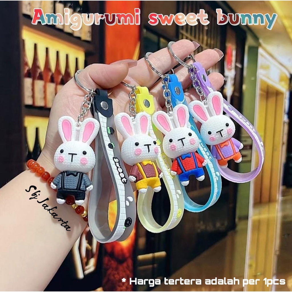 Gantungan kunci Korea Fashion aksesoris Tas keychain Chubby Birut Panda Kelinci Shiba inu