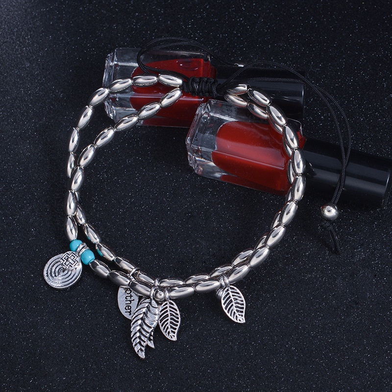 Gelang Kaki Rantai Desain Bulu Gaya Retro Eropa Amerika Untuk Hari Ibu