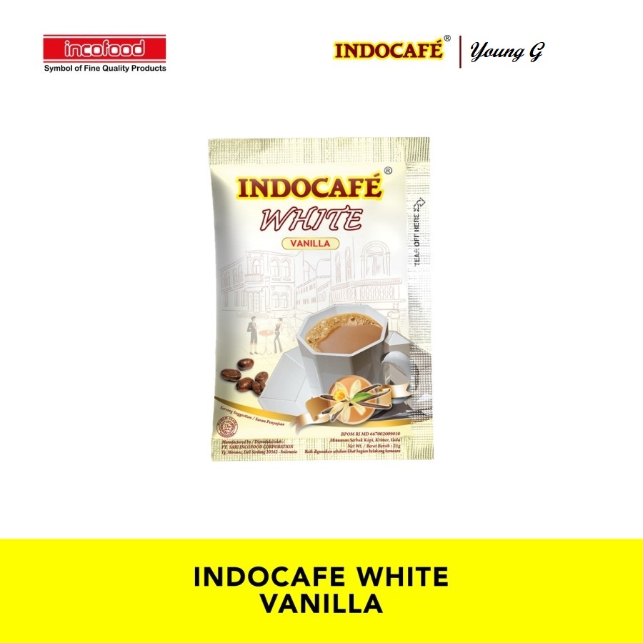 

10 Sachet Kopi Indocafe White Vanilla - Susu Instant Coffee