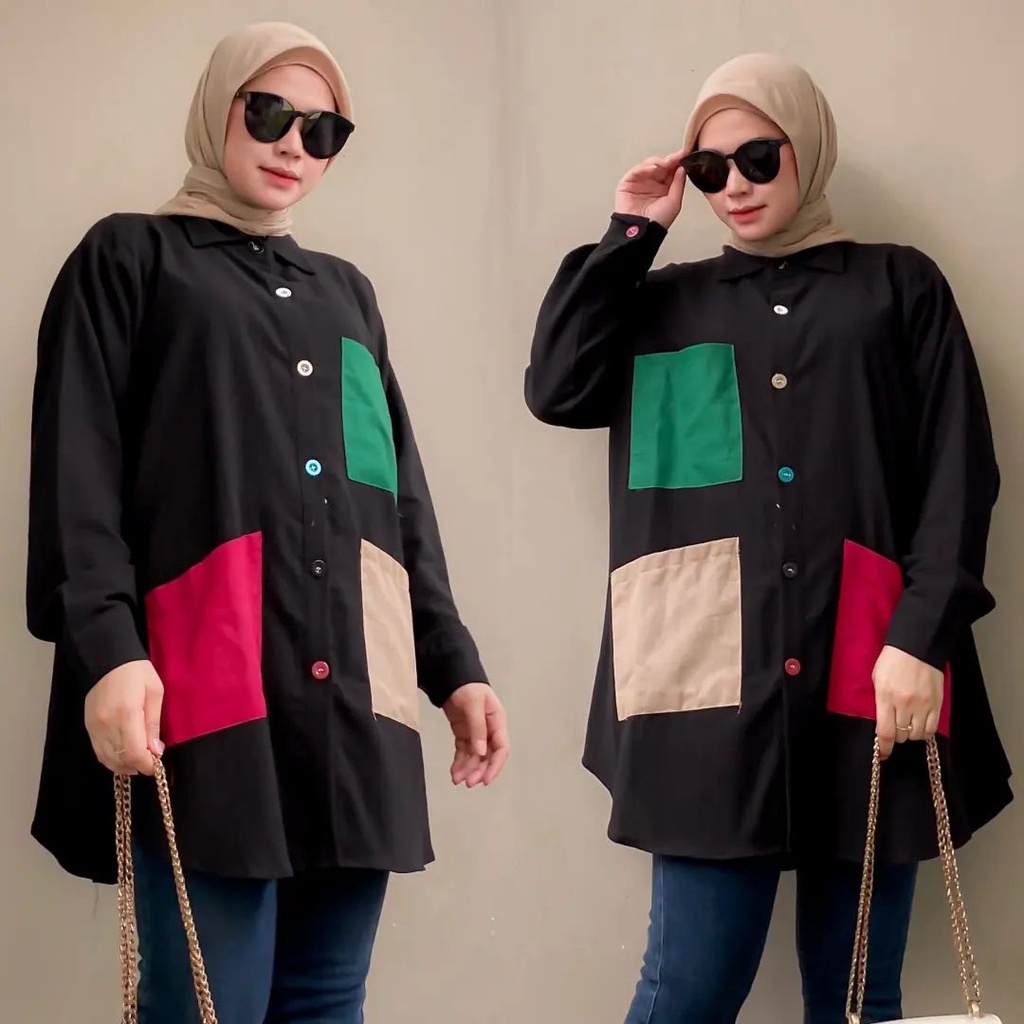 GAMIS STORE - Rinda Blouse Atasan Top Baju Muslim Wanita OOTD Casual Daily Korean Style Premium