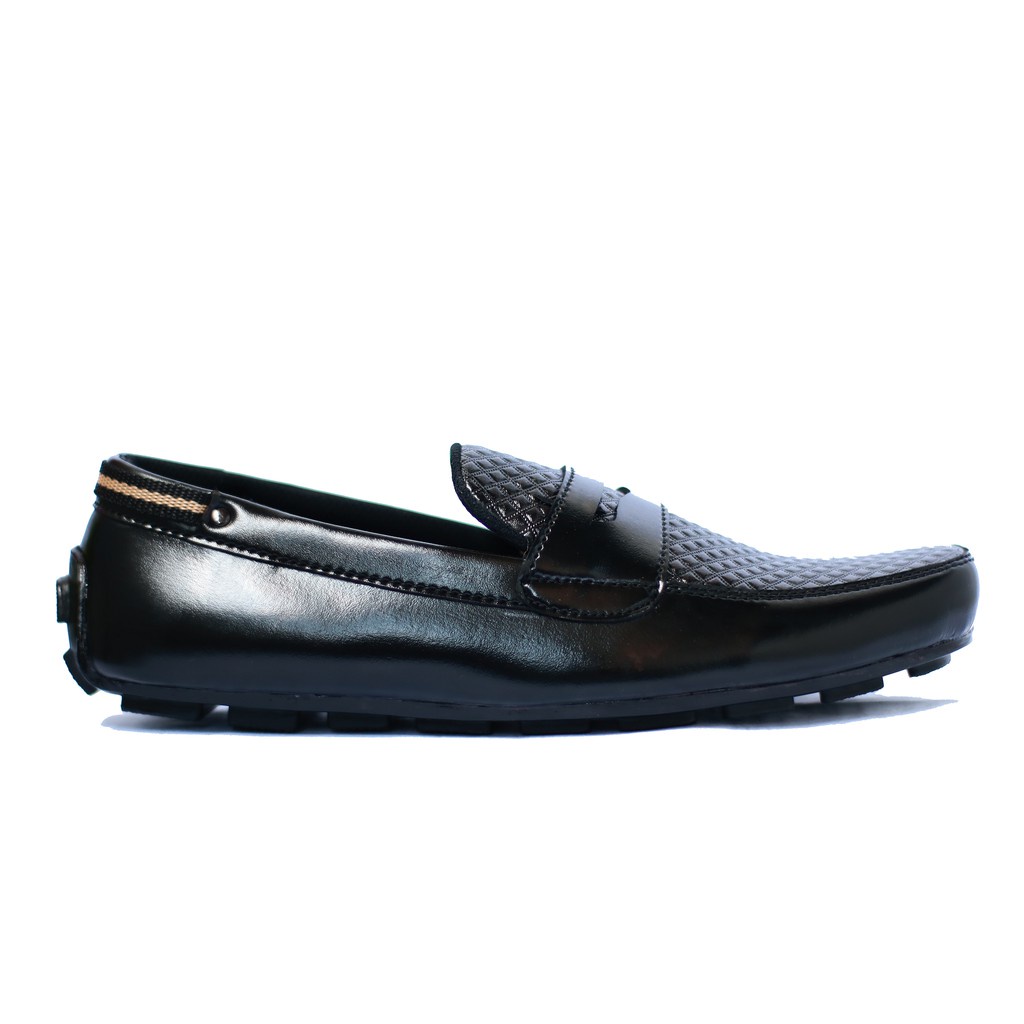 Sepatu Slip On Kulit Pria Pantofel Casual Kerja Kantor Formal Slip On Santai Keren Hitam dan Coklat