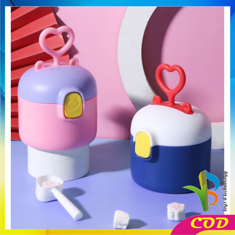 RB-C635 Kotak Penyimpanan Susu Bubuk Bayi Portabel Motif Love / Wadah Susu Bubuk / Toples Susu Bubuk Travel Portable Anti Tumpah