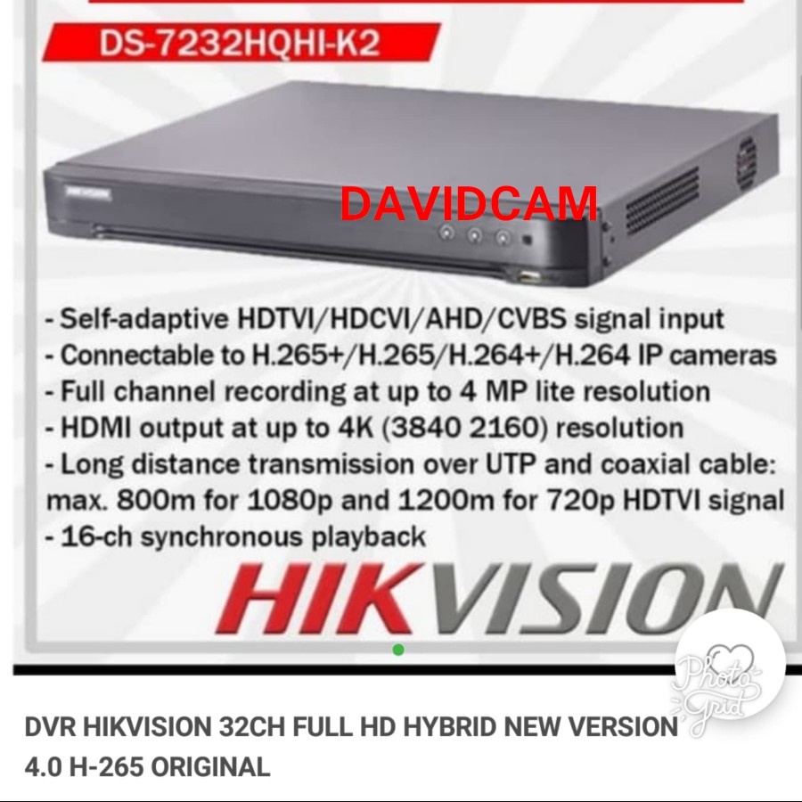 DVR 32CH HIKVISION H.265