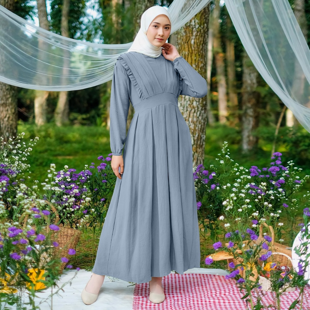Gamis maxy Zeanez Crincle Airflow Demore Ukuran XL