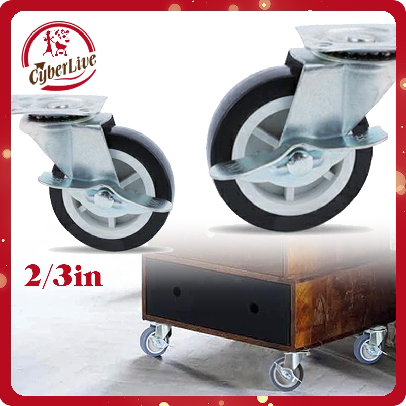 

2/3 Inci Roda Troli Etalase PVC Roda Caster Gerobak Etalase Lemari Kulkas Mesin Cuci Meja