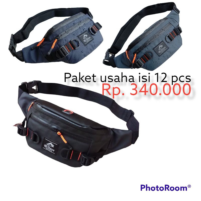 Grosir Tas!! Waistbag Waterproof isi 12 Pcs Tas Selempang Waterproof