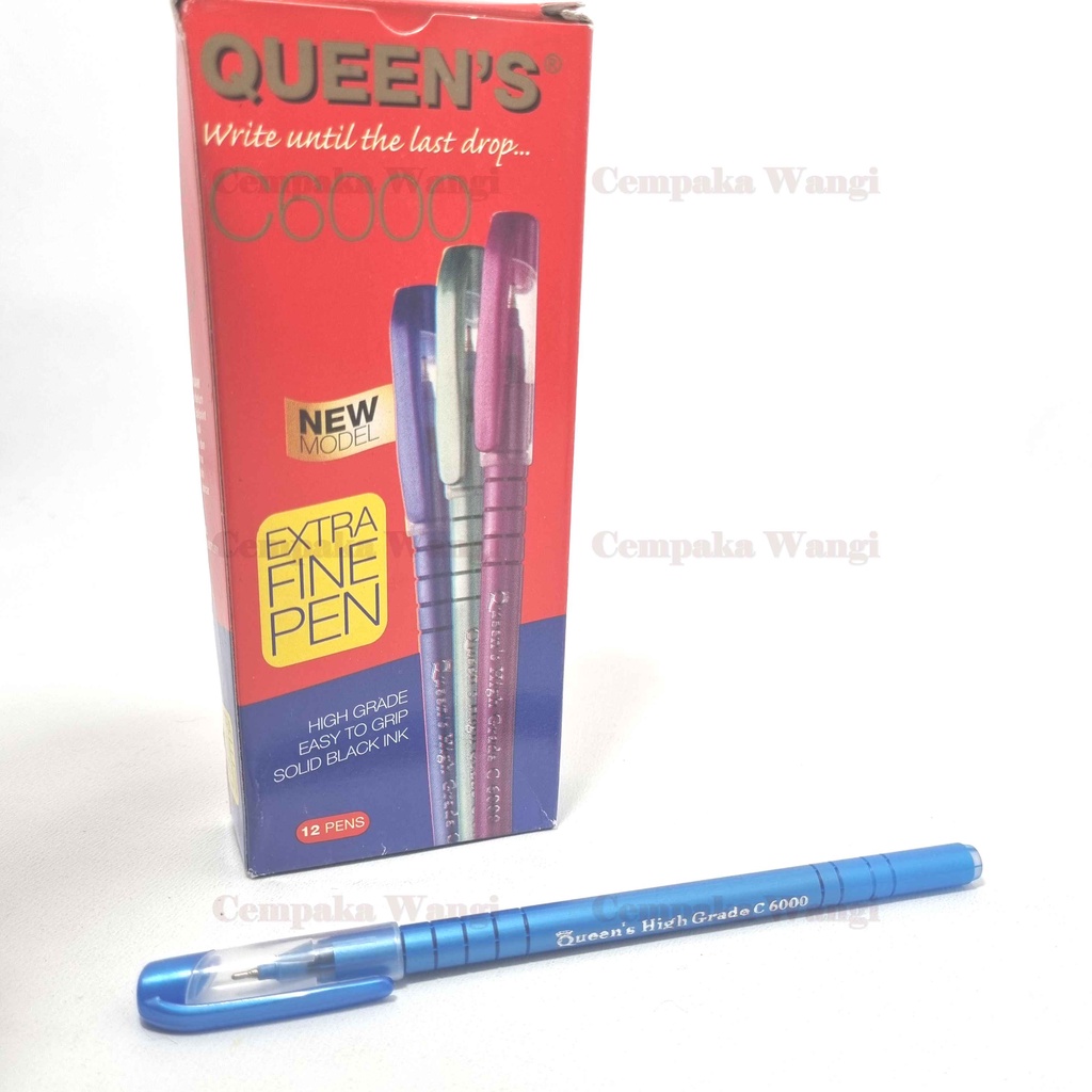 

pulpen queens c6000 1 pieces - alat tulis bolpoin pulpen tinta hitam