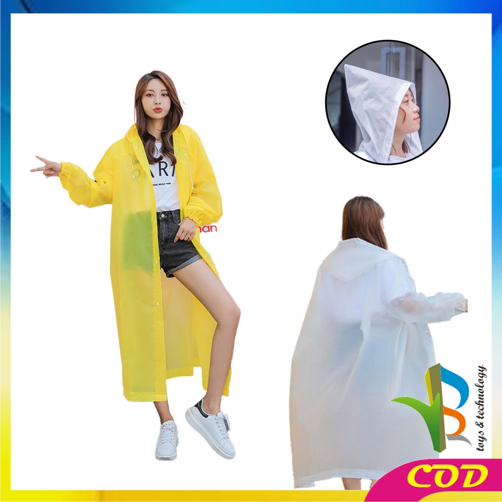 RB-C412 C413 Jas Hujan Terusan Bahan EVA RAINCOAT Mantel Hujan Anak Dan Dewasa Semi Transparan Polos Murah Import Berkualitas