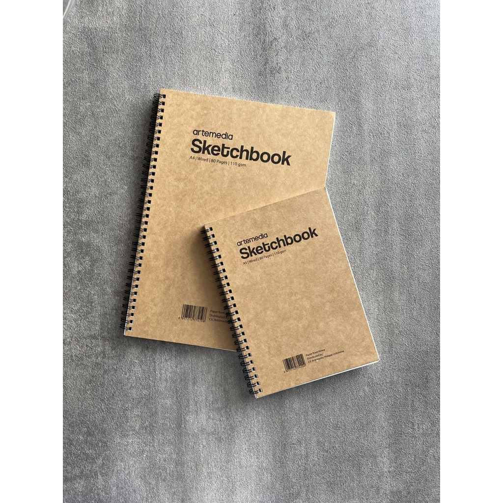

artemedia scetchbook wired a5 jilid craft coklat 110 gsm 80 halaman / 40 lembar JunDW