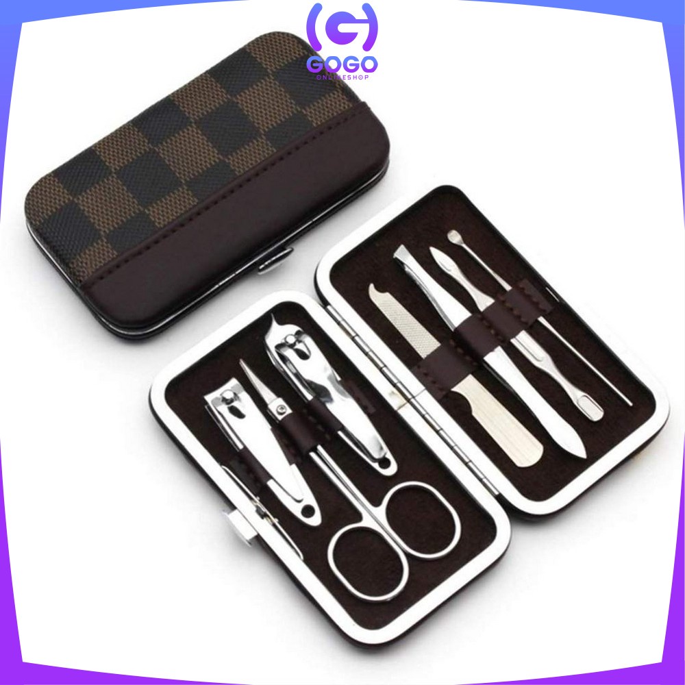 GOGO-K63 Manicure Pedicure Set 7 in 1 Mini Stainless Stell Gunting Kuku Portable Tools Set Perawatan Kuku Nail Art Menicure Pedicure Set Dengan Dompet