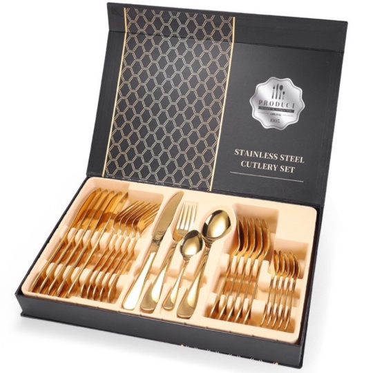 

Jual Wedding Gift Cutlery Gold Set / Set Sendok Garpu Europian Limited