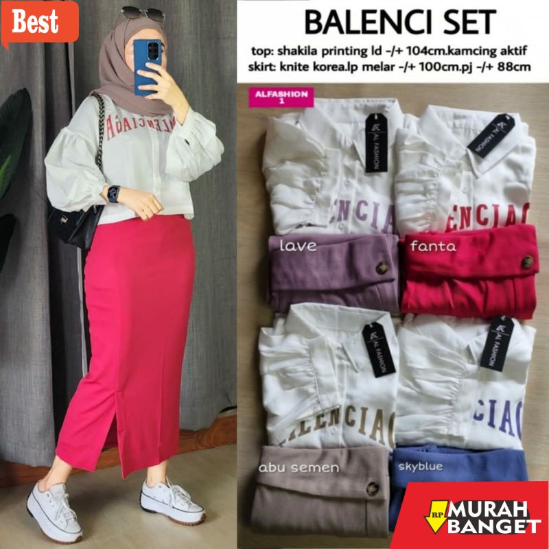 baju setelan wanita kekinian 2022 Original Product By Alfashion Balenci Versace Set Fashion Pakaian 