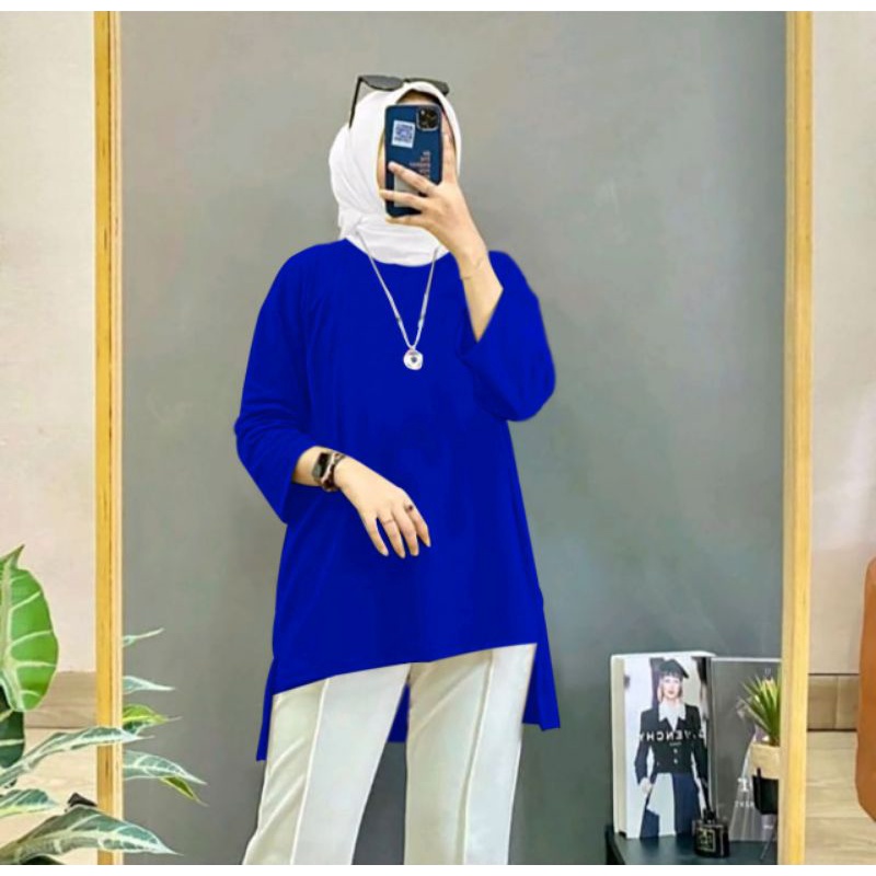 COD/DS1/TUNIK HIJAB POLOS (M-L-XL-XXL)