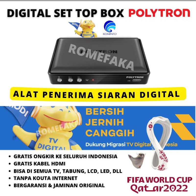 ALAT PENERIMA SIARAN DIGITAL POLYTRON - SET TOP BOX POLYTRON DVB 600 T2