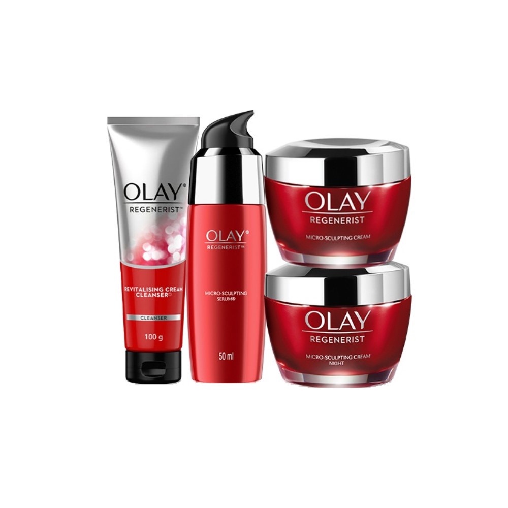 Olay Regenerist Set Niacinamide Skincare Antiaging - Cream Pelembab, Serum Wajah, Cleanser