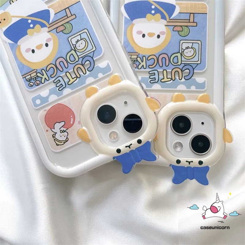 Soft Case Motif Kartun Bebek Monster 3D Untuk Realme C15 C12 C25 C31 C35 C33 9 9Pro + C21Y C21Y C25Y C20A C30 C25s 8 8Pro 7i 63 C17 63i 7i C20 Case Pelindung Earphone Bluetooth Airpod