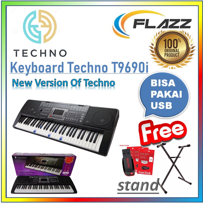 Jual Keyboard/piano TECHNO T9690i T 9690i Bluetooth USB Original+bonus