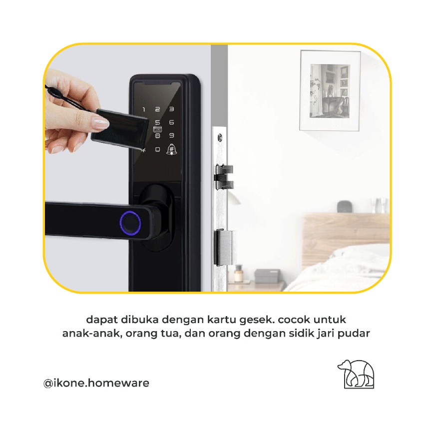 【IKONE】ZORO Home Digital Smart Door Lock TUYA fingerprint kunci pintar kunci pintu sidik jari digital code security electronic door lock kunci pintu fingerprint gagang pintu rumah kamar gagang pintu elektronik digital