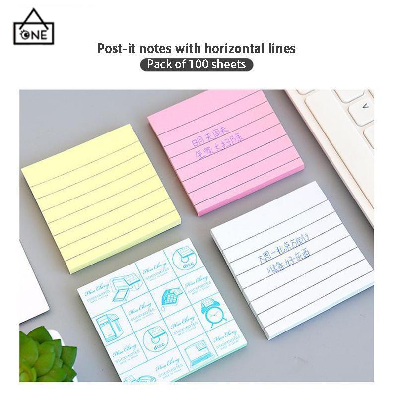 COD❤️Simplicity sticky note horizontal sticker notepad post maker stiker massage pesan book note-A.one