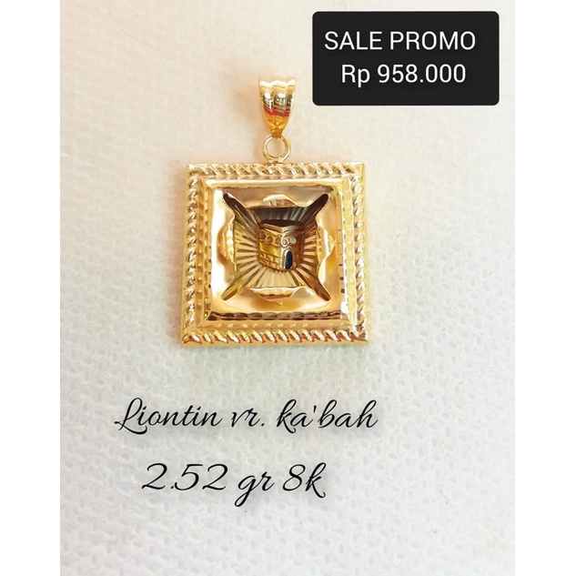 Liontin motif kabah kadar 375 8karat